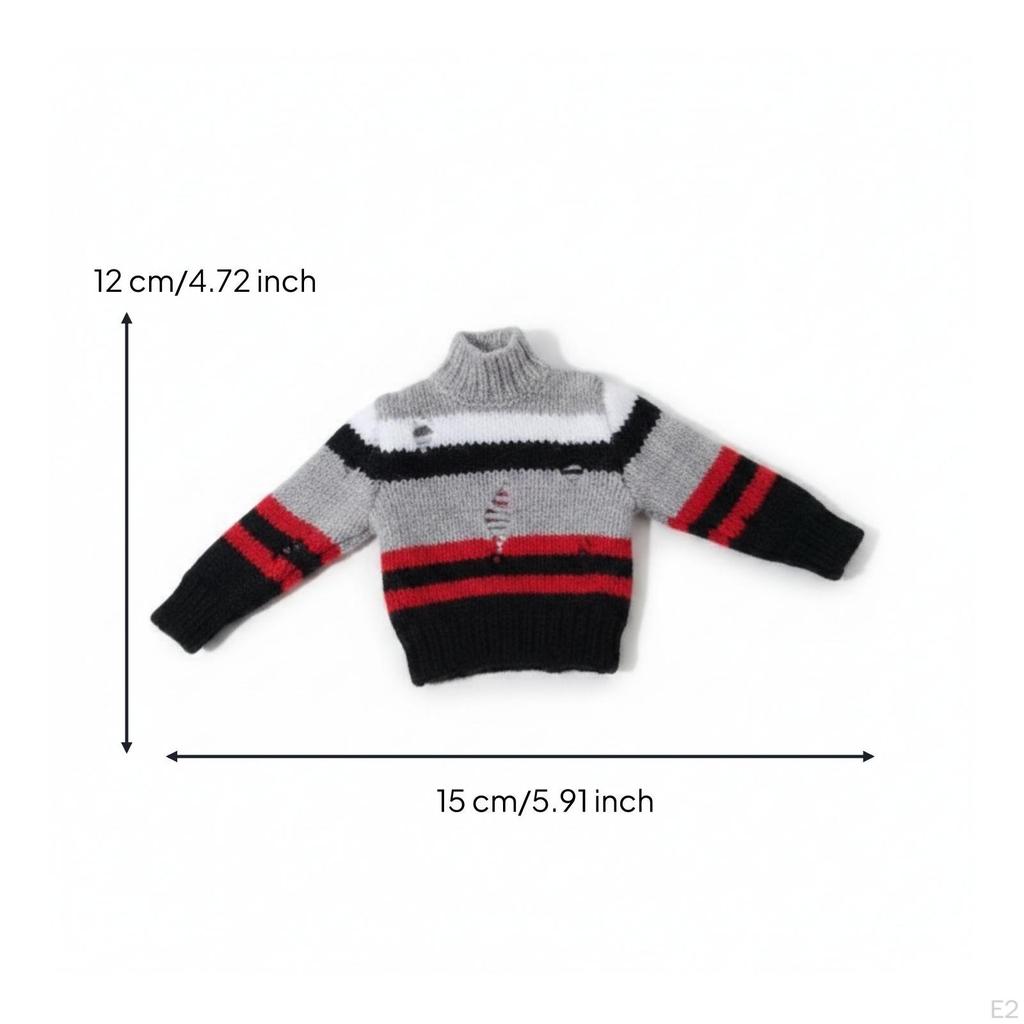 1/6 Doll Sweater Fuzzy Knitted Ribbed Green