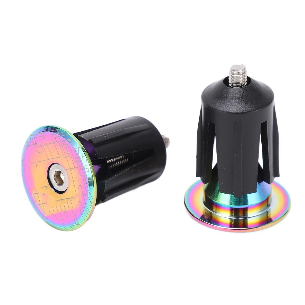 2PCS Mountain Bike Handlebar End Caps Inflatable Adjustable Plated Colorful Aluminum Alloy