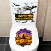 2 stk. Toiletklistermærker, Halloween 3D Græskar & Flagermus Klistermærke, Vandtæt Badeværelsesdekoration, Aftagelig Toiletbræt Dækken Kunst, Klisterfri Væggeflise