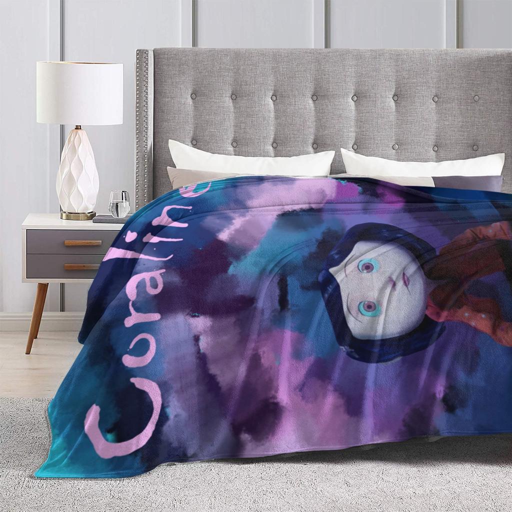Coraline Artwork Creepy Mother Blankets Fleece Decoration  Multi-function Soft Throw Blanket for Bed Office Rug Piece