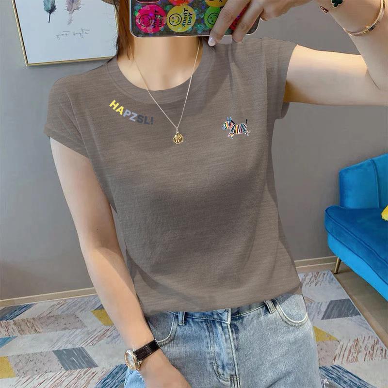 Women's Bamboo Cotton Ruffle-Sleeve T-Shirt - Summer 2025 Round Neck Breathable Top