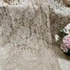Lace Fabric 150x150cm for Dresses Clothes Sewing White Blue Hollowed-out Plain Cloth Heavy Press Yarn Three-dimensional Mesh