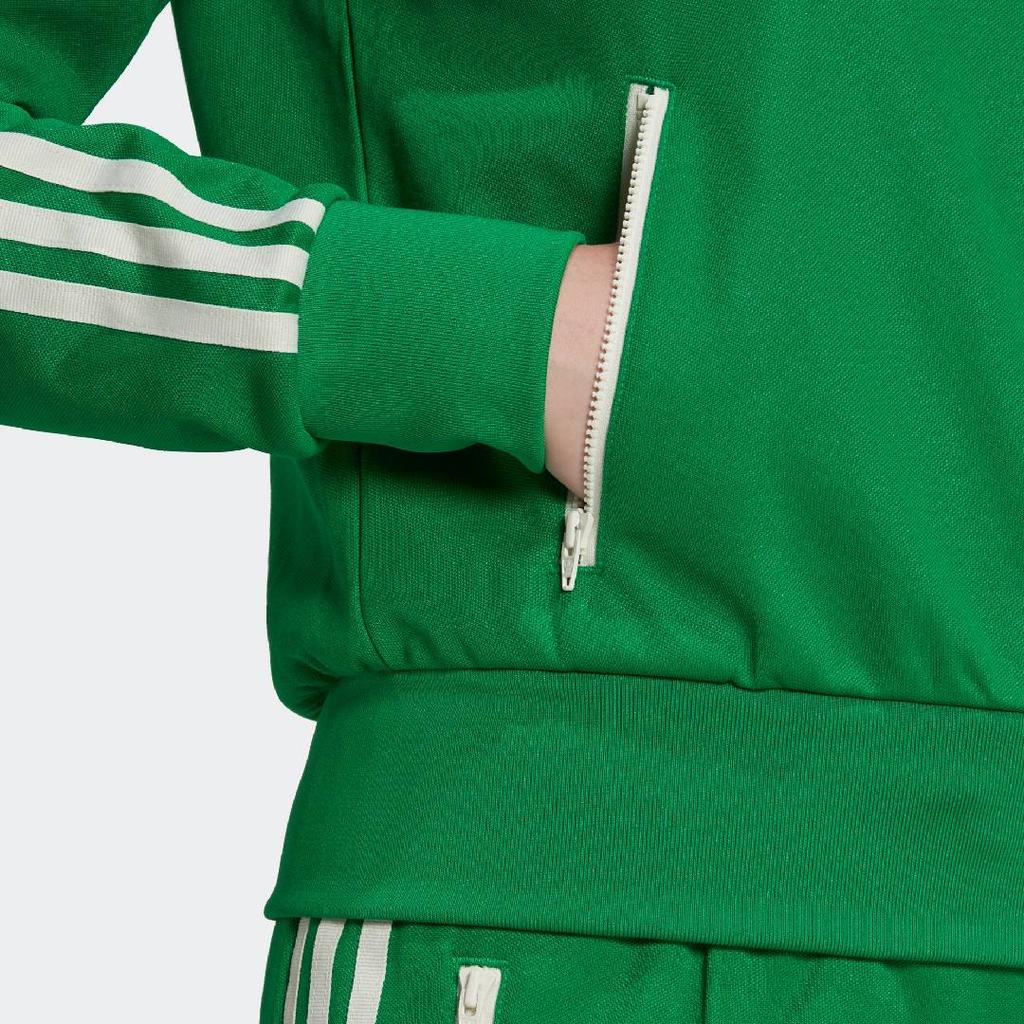 Adidas Originals X Sporty&Rich Striped Print Pullover Collar Long Sleeve Jacket Women Jacket Green IB2156