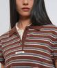 GENERALIDEA Striped Collar Half Knit [Brown] / Gf2Lkp525