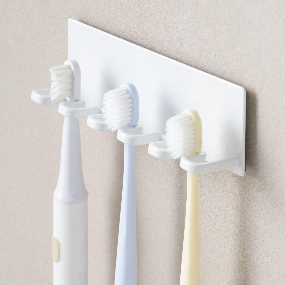 Wall-mounted Toothpaste Holders 5 Slots Toilet Hanger Shelf Toothbrush Storage Rack Toiletry