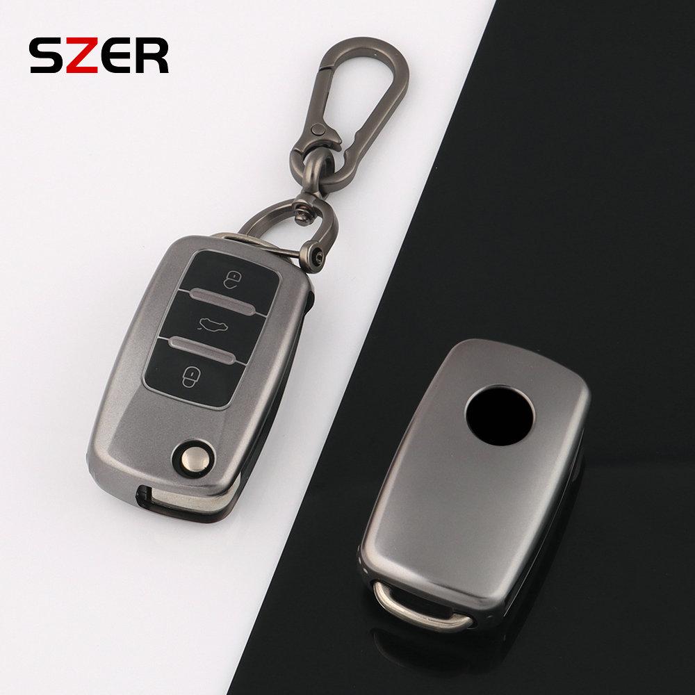 Etui na kluczyk samochodowy z TPU z 2 lub 3 przyciskami do Volkswagena, VW, Polo, Golfa, Passata, Tiguana, Beetle, Caddy, T5, Up, Eos, Skody, Octavii, Seata, Leona, Altei
