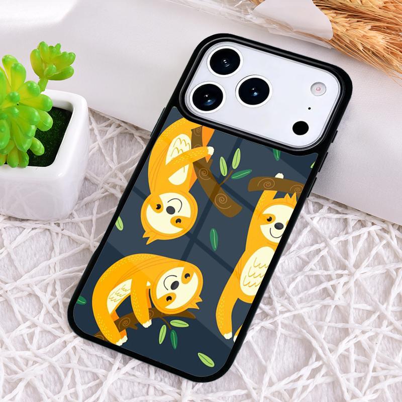Kawaii Cute Sloth Phone Case for iPhone 17 Air 16 15 11 12 14 13 Pro Max Shockproof Cover