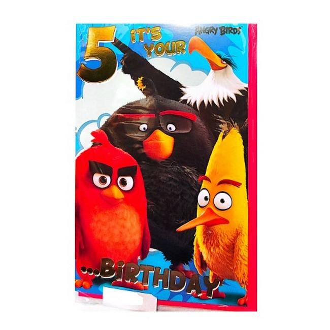 Angry Birds 5th Birthday Greetings Card