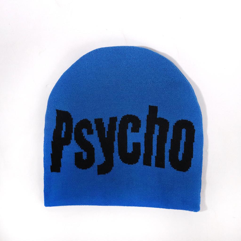 Blocked Color Fashion Letter Pattern Women Casual Warm Knitted Hat For Winter