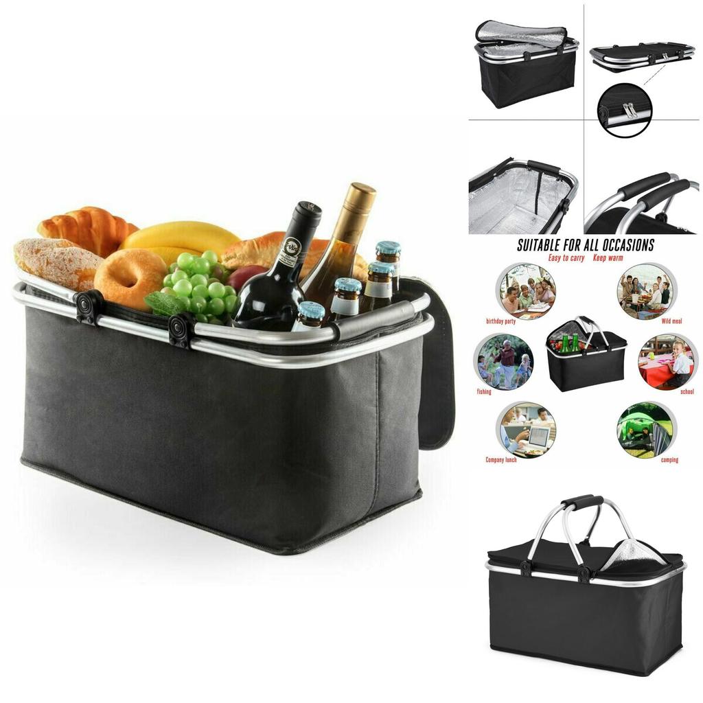 30l Insulated Cooler Picnic Basket For Camping And Outdoor Activities**