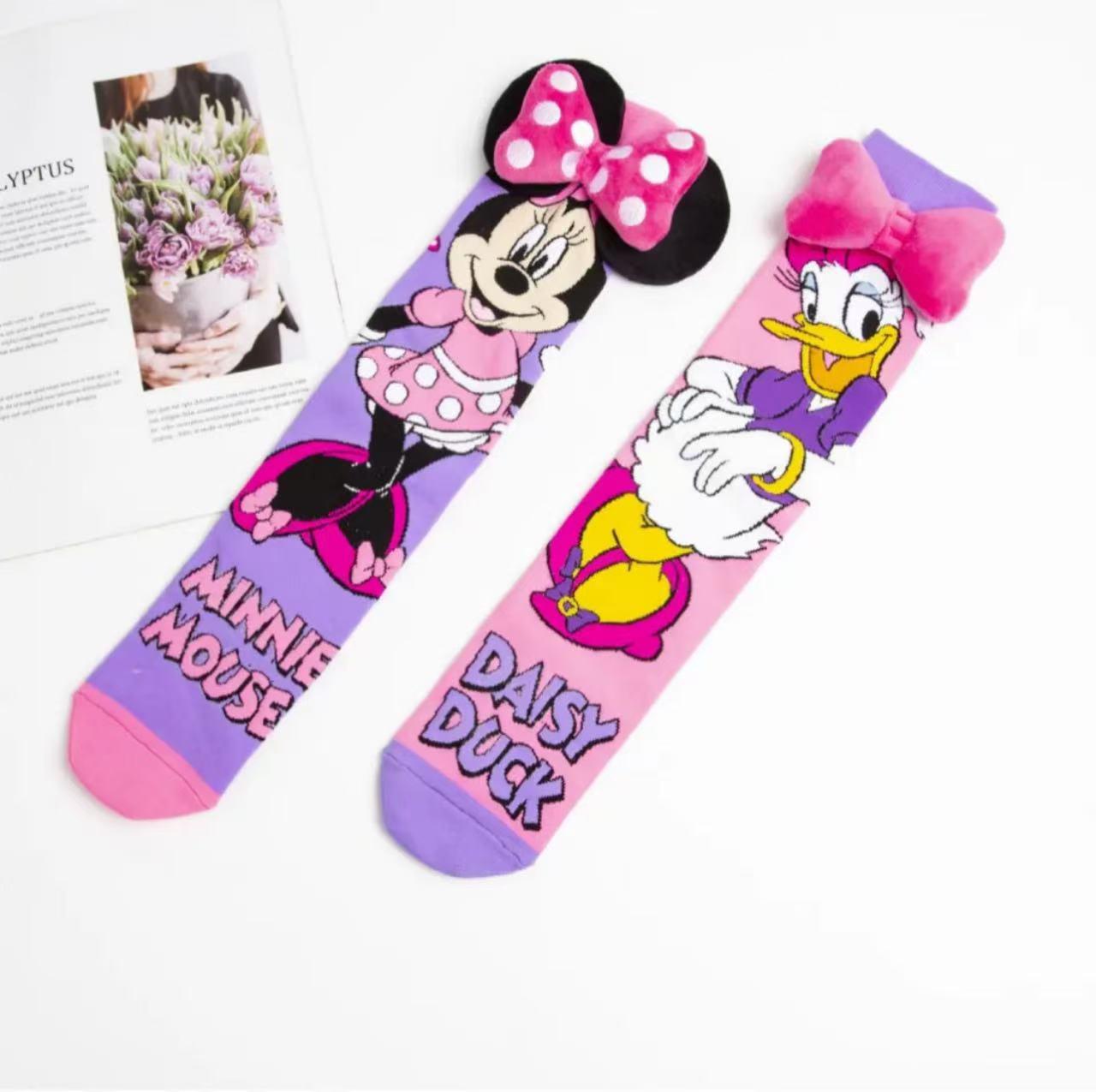 Trendy Cartoon Bowknot Princess Socks for Girls One Size No Heel