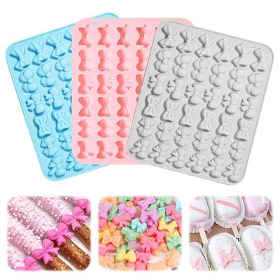 Bow Mold, Silicone Bowknot Chocolate Fondant Mold Candy Moulds for DIY Gummy Cake Pops Jelly Cookie Cupcake,Cake Decorating