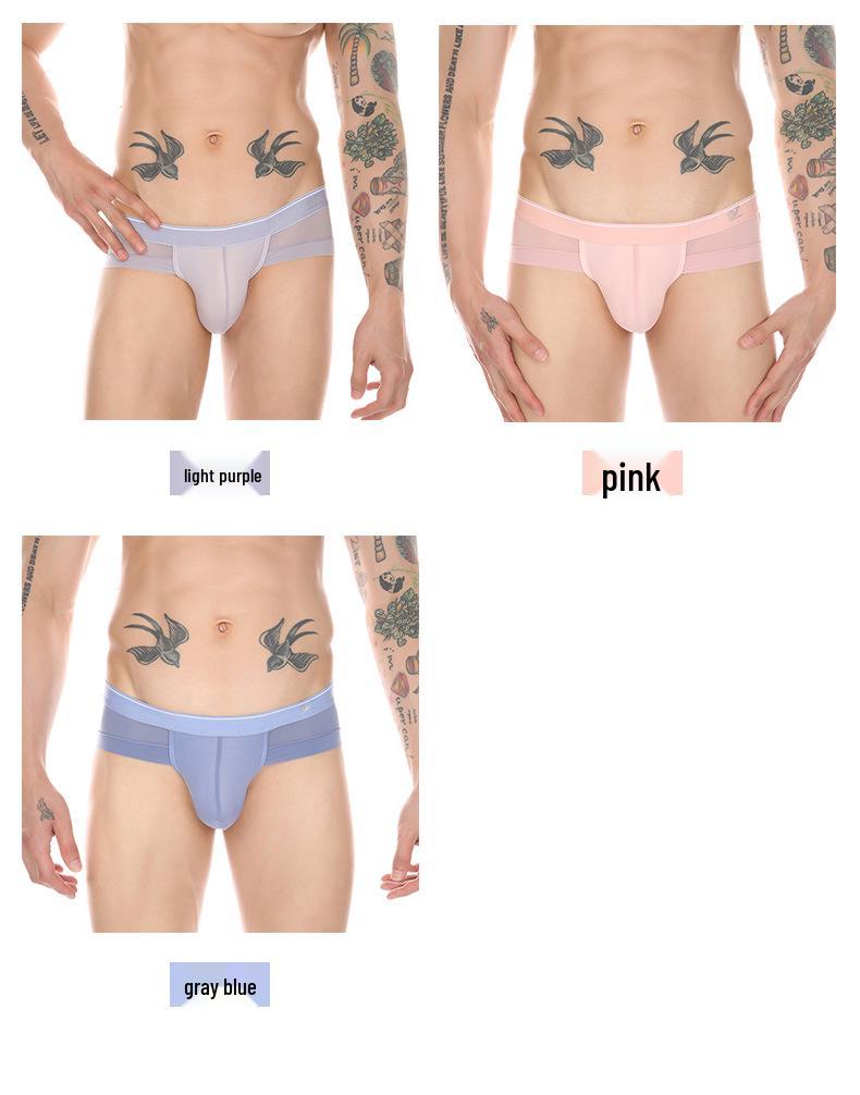 Men's Sexy Low-Waist Breathable Ice Silk Mesh Underwear