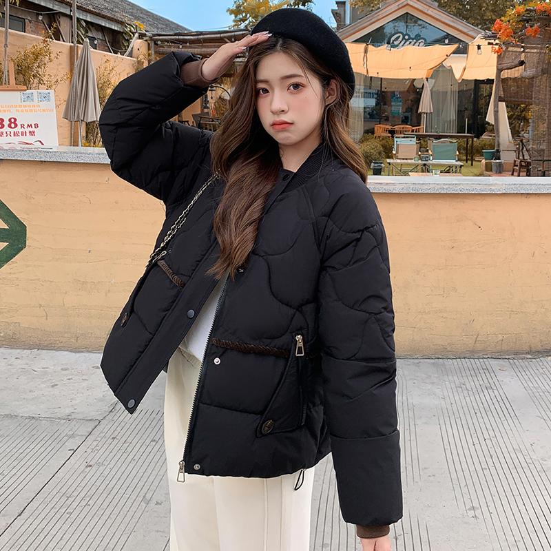 Autumn Winter Thicken Warm Parka Women Casual Solid Color Big Pocket Loose Short Jackets Outwear
