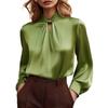 Elegant Long Sleeve Blouse With Cutout Detail Loose Fit Womens Shirt Office Casual Wear