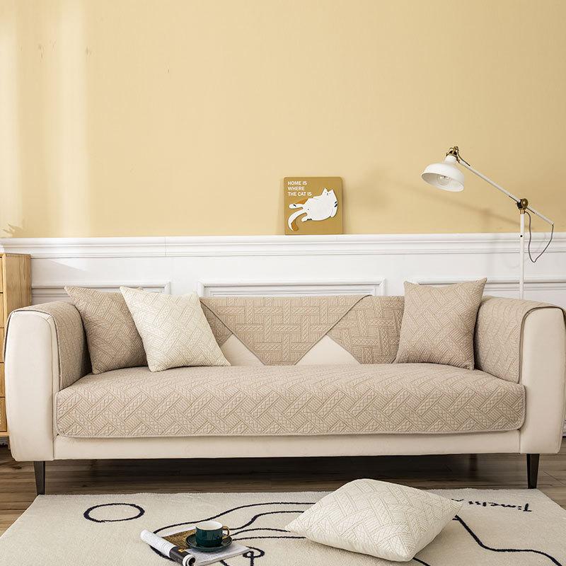 Сплошной цвет минималистичный диван-полотенце сезонный универсальный стеганый — фото 7