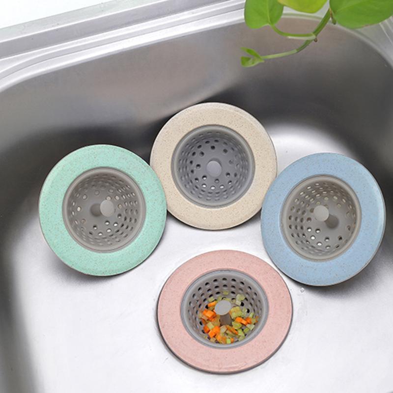 1PC Silicone Sink Filter Strainer Waste Plug Collector Bathroom Hair Stopper Floor Drain Home Kitchen Sewer Leak Net Colanders