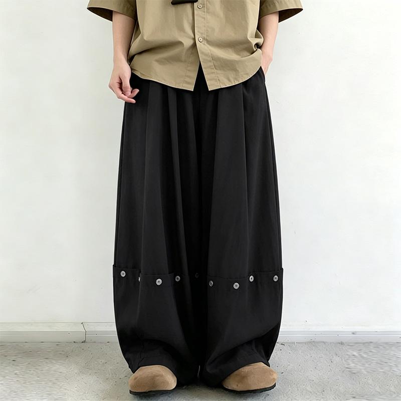INCERUN Men Drawstring Elastic Waist Solid Color Casual Loose Long Harem Pants Trousers