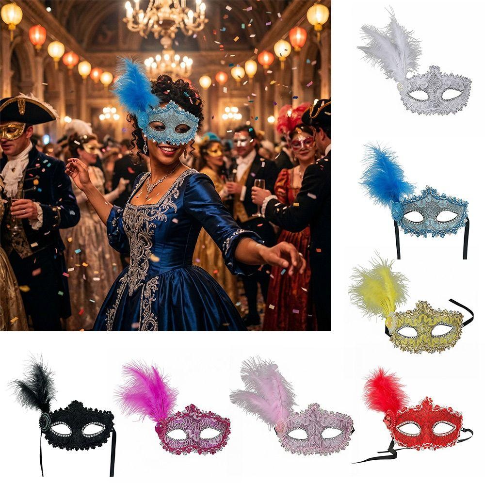 Fashion Lace Eye Mask Feather Lightweight Ladies Half Face Cover Masquerade Ball Mask Cosplay Masquerade