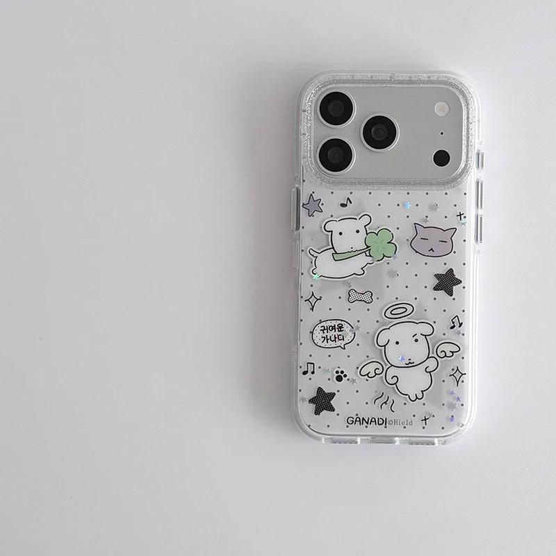 Kawaii Puppy Polka Dots Phone Case for Samsung Galaxy A37 A57 A17 A56 A36 A26 A73 A55 A54 A53 A52 A34 A33 A23 A14 A13 4G5G Cover