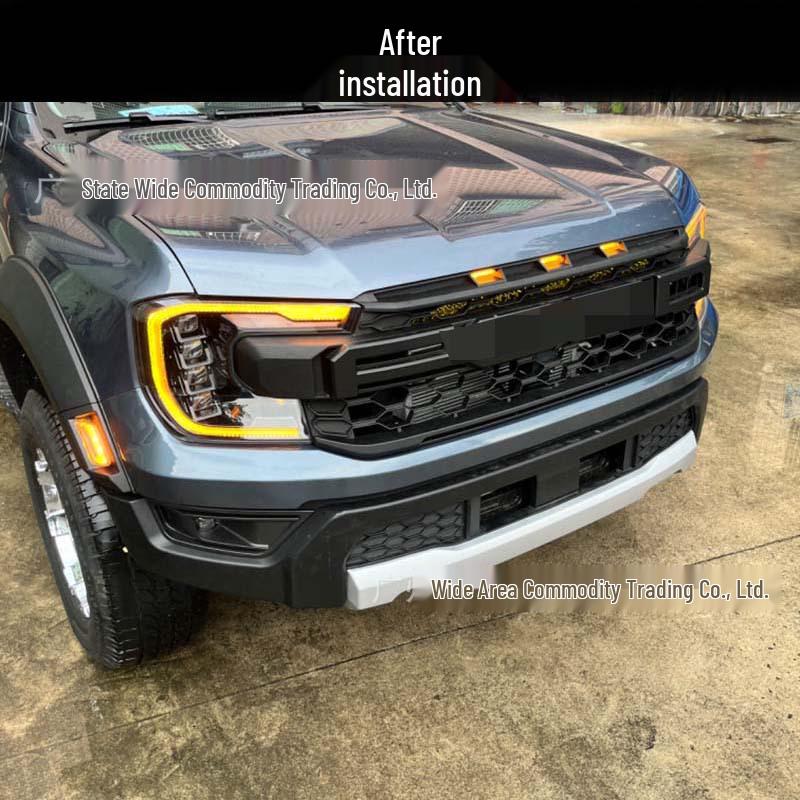 Ford Ranger T9 Raptor Body Kit: Upgraded Grille, Fender Flares, Front Bumper.