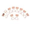 10Pcs Binder Clips Love Shape Rose Gold Clamping Force Tight Manganese Steel Sheet Material Paper Clips