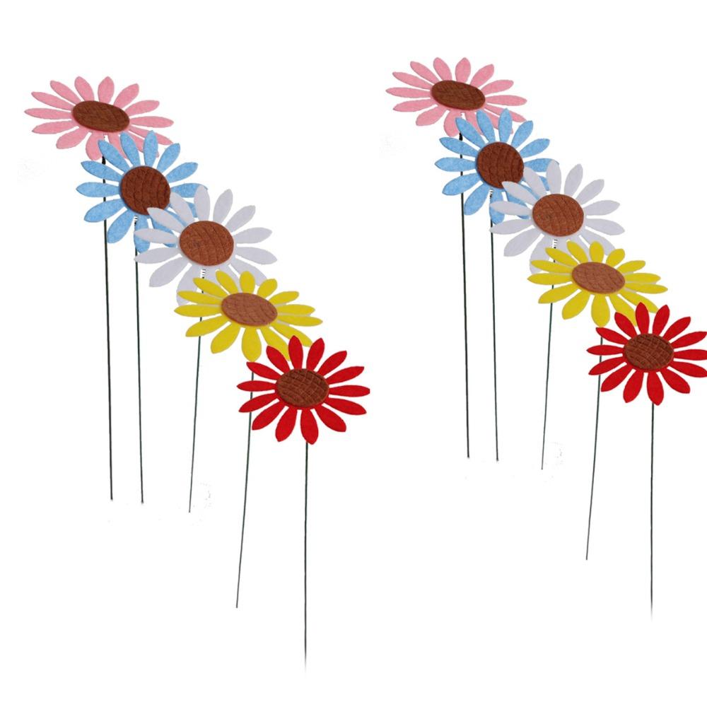 

10pcs Colorful Decorative Garden Stakes Creative Garden Pile Decorative Garden Floor Plugs Lawns Style 1