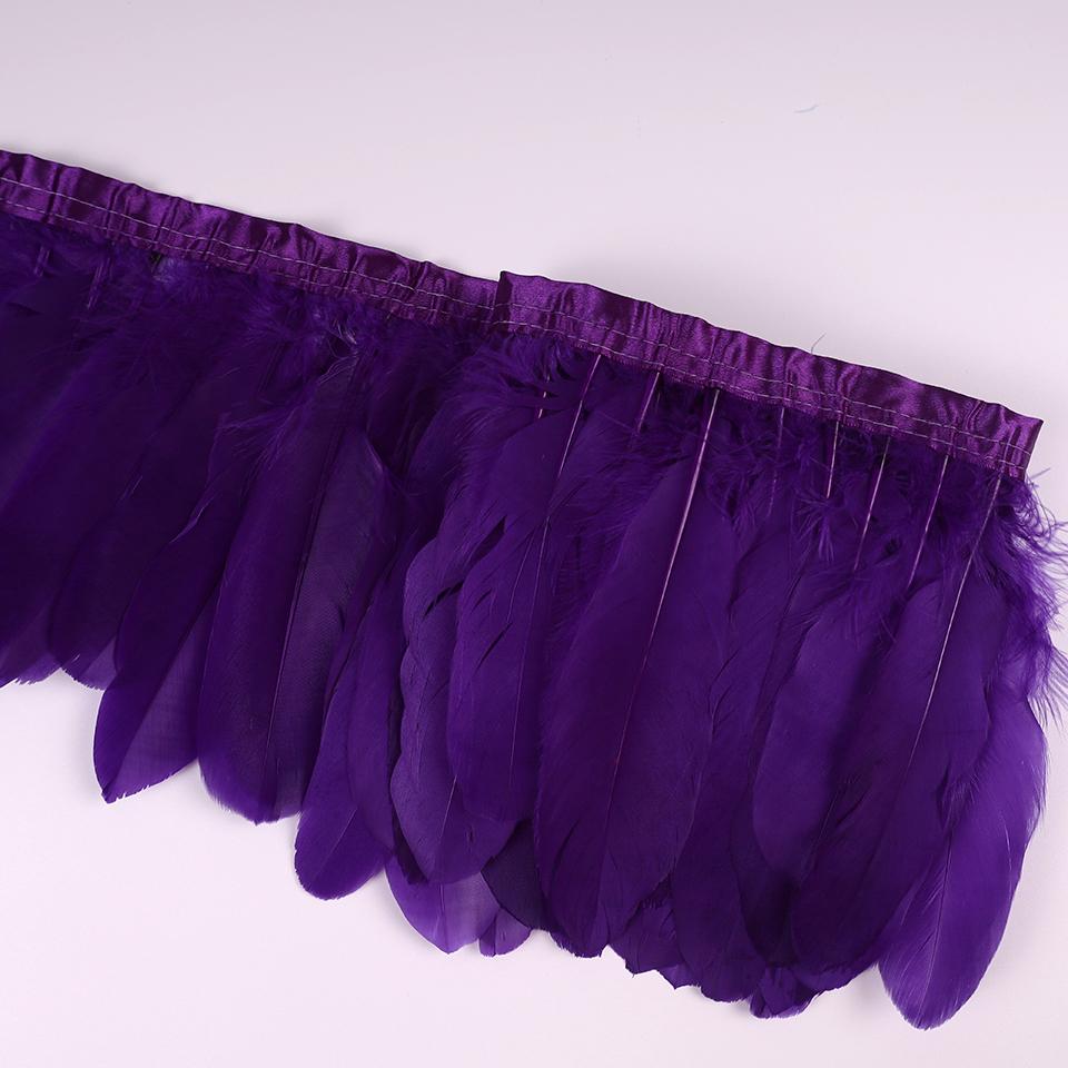 Bordures en Plumes d'Oie Ruban Franges 2 Yards/pièce Couture Artisanat Plume dans Robe Jupe Décoration Murale pour Vêtements de Fête