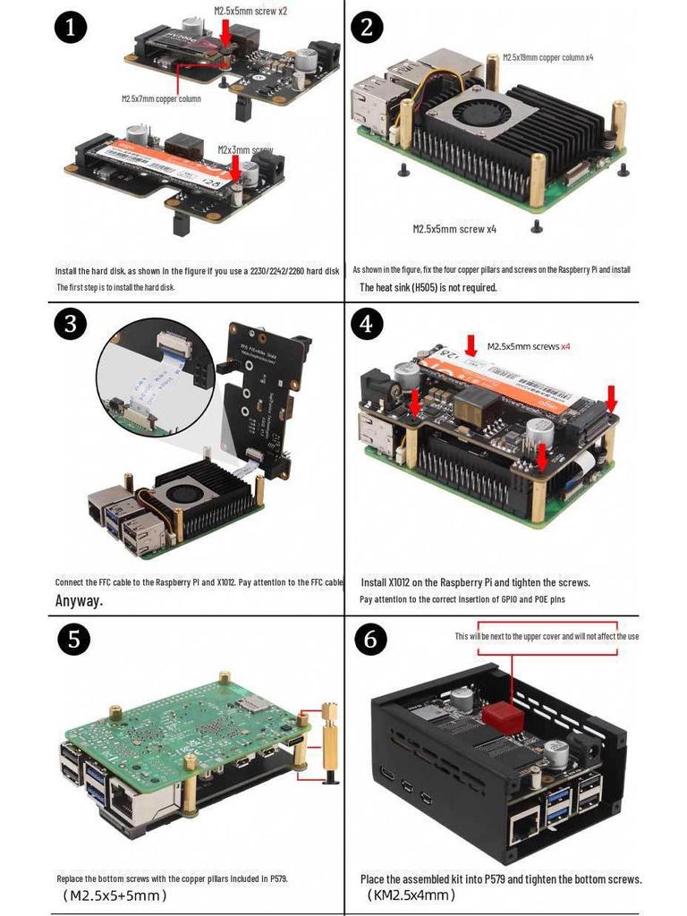 X1012 POE Ethernet Power Supply PCIe To M.2 NVMe SSD Expansion Board for Raspberry Pi 5