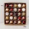 25PCS High-quality Glass Christmas Ball Set Pink Red Gold Suspensable Xmas Ornament Ball 4cm Xmas Baubles Home