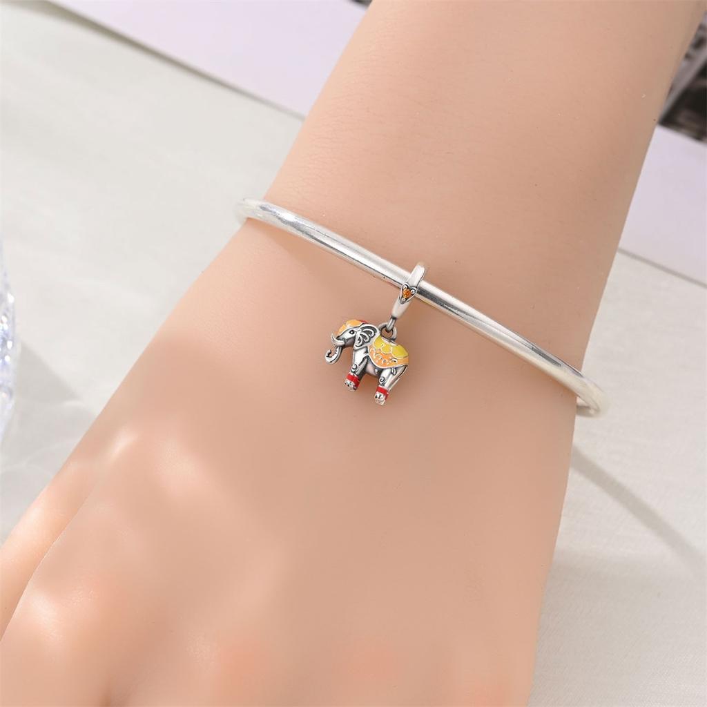 Copper Sacred Auspicious Guardian Elephant Series Pendant Charm Bead Fit Original Bracelet For Woman Diy Jewelry