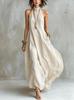 Bohemian Summer Off-the-Shoulder Maxi Dress - Women's Elegant Flowing Halter Neck Style