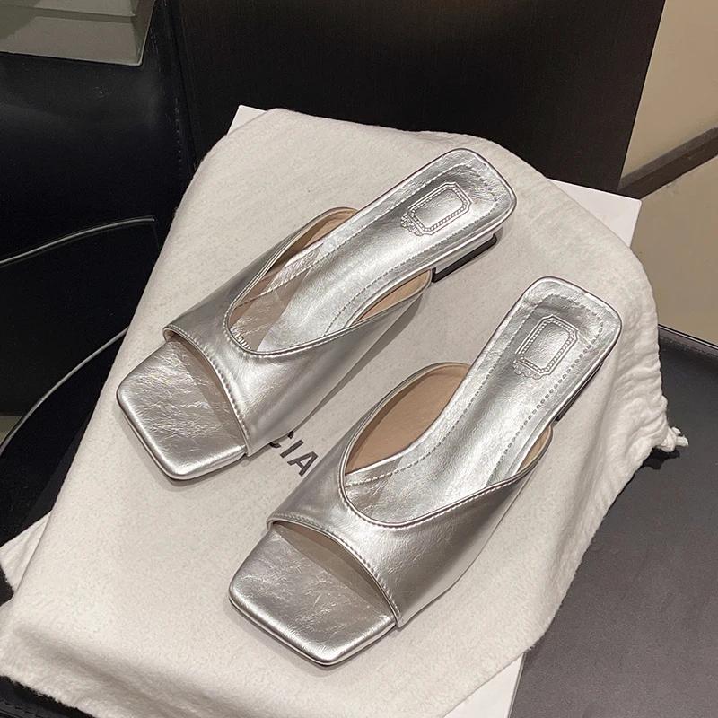 Summer Women Gladiator Slippers Fashion Open Toe Square Toe Slide Ladies Casual Beach Dress Sandalias