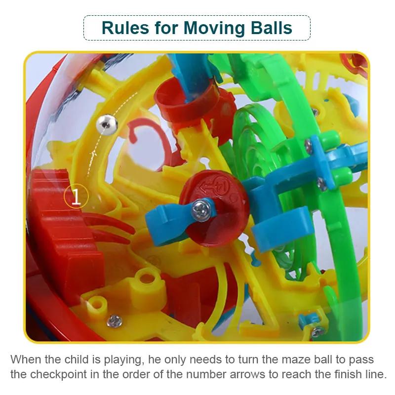 Classic 3D Magical Intellect Maze Ball Children Toy Puzzle Game For Kid And Adult Christmas Gift Iq Balance Magnetic Ball Marble