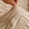 Stretchable Seersucker Sofa Cover Bubble Grid Design Washable Durable Easy Fit with Skirt Furniture Protector for Living Room