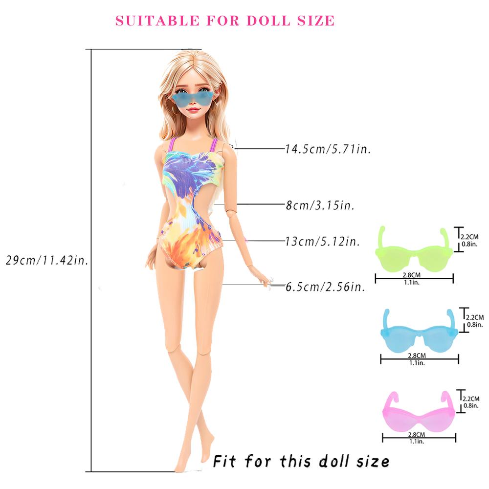 12 Pcs/Set 11.5'' Girl Doll Summer Swimsuit + Sunglasses Beach Wear Clothes Bath Outfit 30cm Doll Accessories Kids Toy Gift