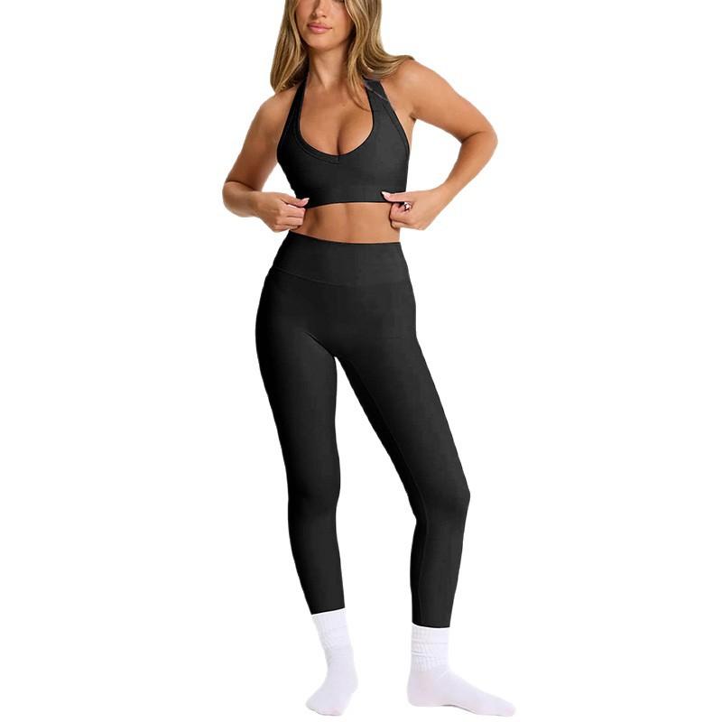 Chen Shijie shows chest and hip lift sports underwear set, women's abdominal beauty back tight yoga suit, women's fitness suit