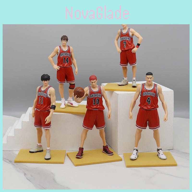 Slam Dunk Handmade Pvc Figure Shanbei Team Standing Sakuragi Hanamichi Rukawa Kaede Mitsui Hisashi Anime Desktop Ornament 17cm