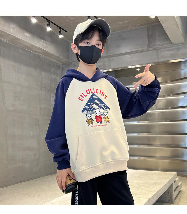 Boys' hoodie, spring and autumn hooded, children's boys' trendy coat, Korean version sports loose and trendy casual clothes top