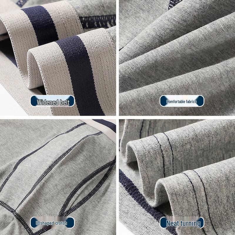 Langsha Men's 3-Pack Cotton Anti-Chafe Boxer Briefs