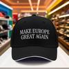 1pc Make Europe Great Again Black Baseball Cap Lightweight Breathable Polyester with Adjustable Snapback Closure