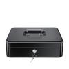 Beemyi Portable Cash Box, Small Cash Box for Home Use, Cashmate A5 Size, Accounting, Office Mini Safe, Piggy Bank, Steel, Home Security Box (Black, W2