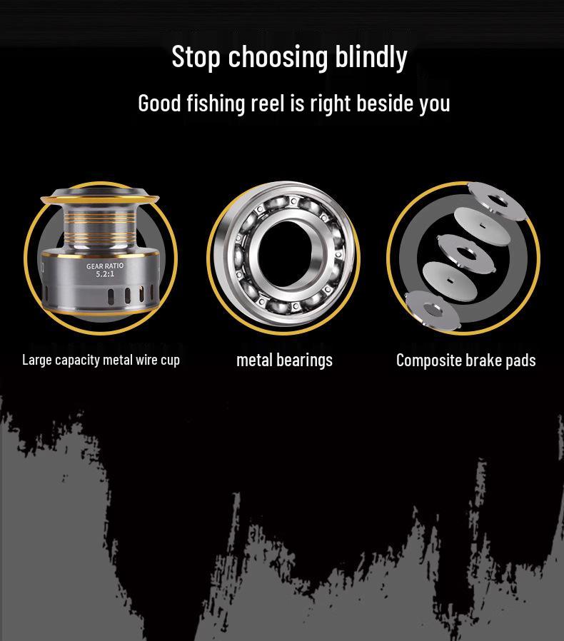 All-Metal Spool Spinning Reel for Sea Fishing Lure Rods