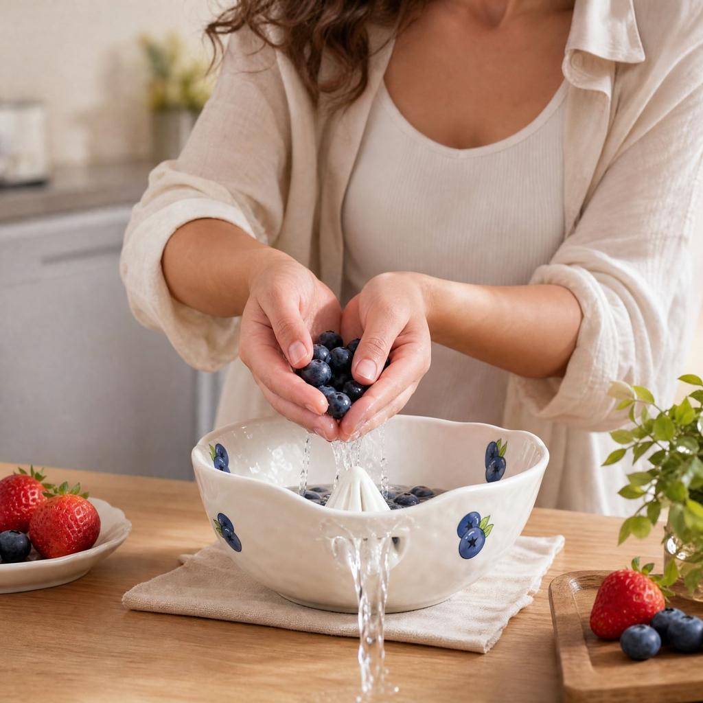 Ceramic Bowl with in Blue for Cleaning