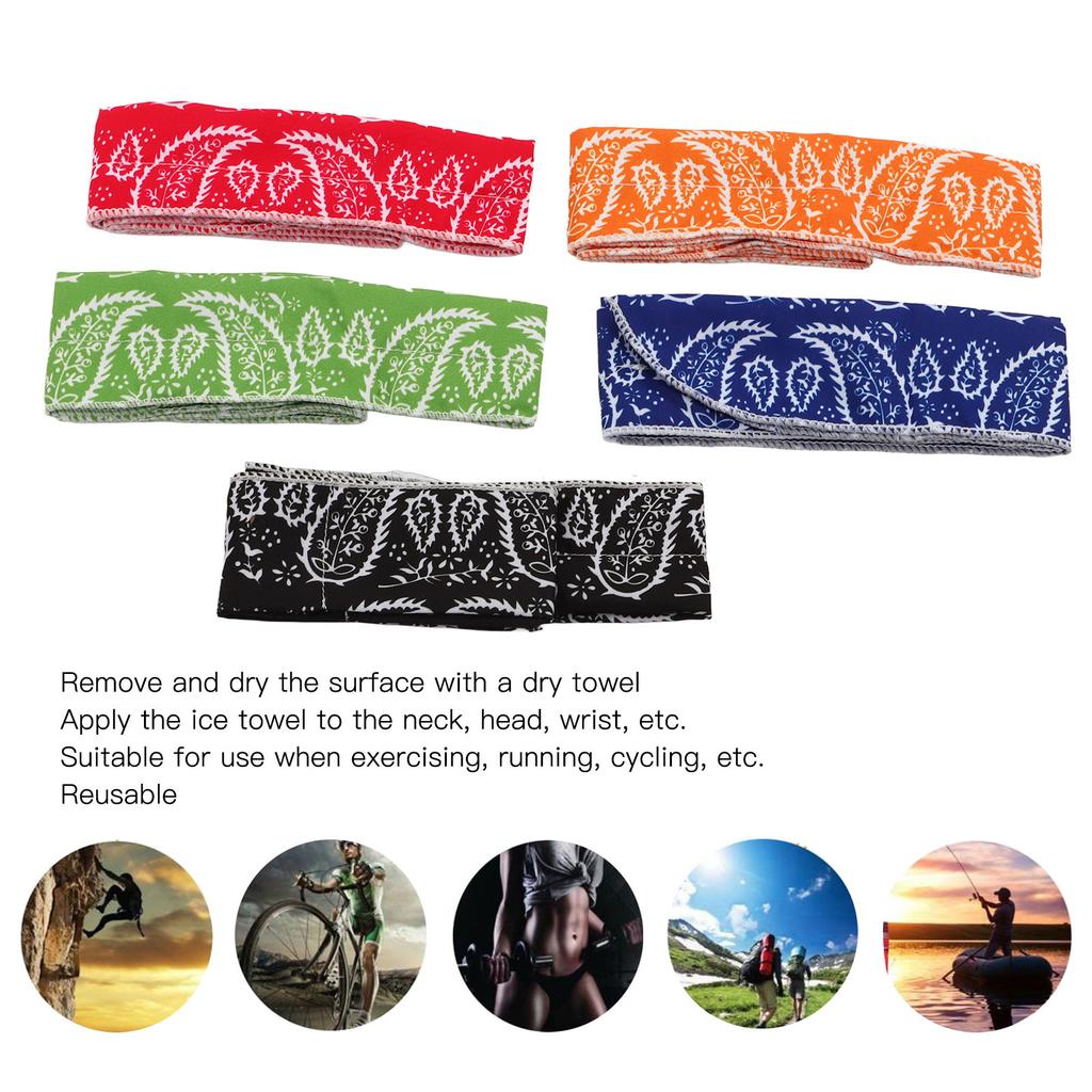 5Pcs Ice Cooling Scarf All Cotton Reusable Cooling Neck Scarf for Sports Running Cycling