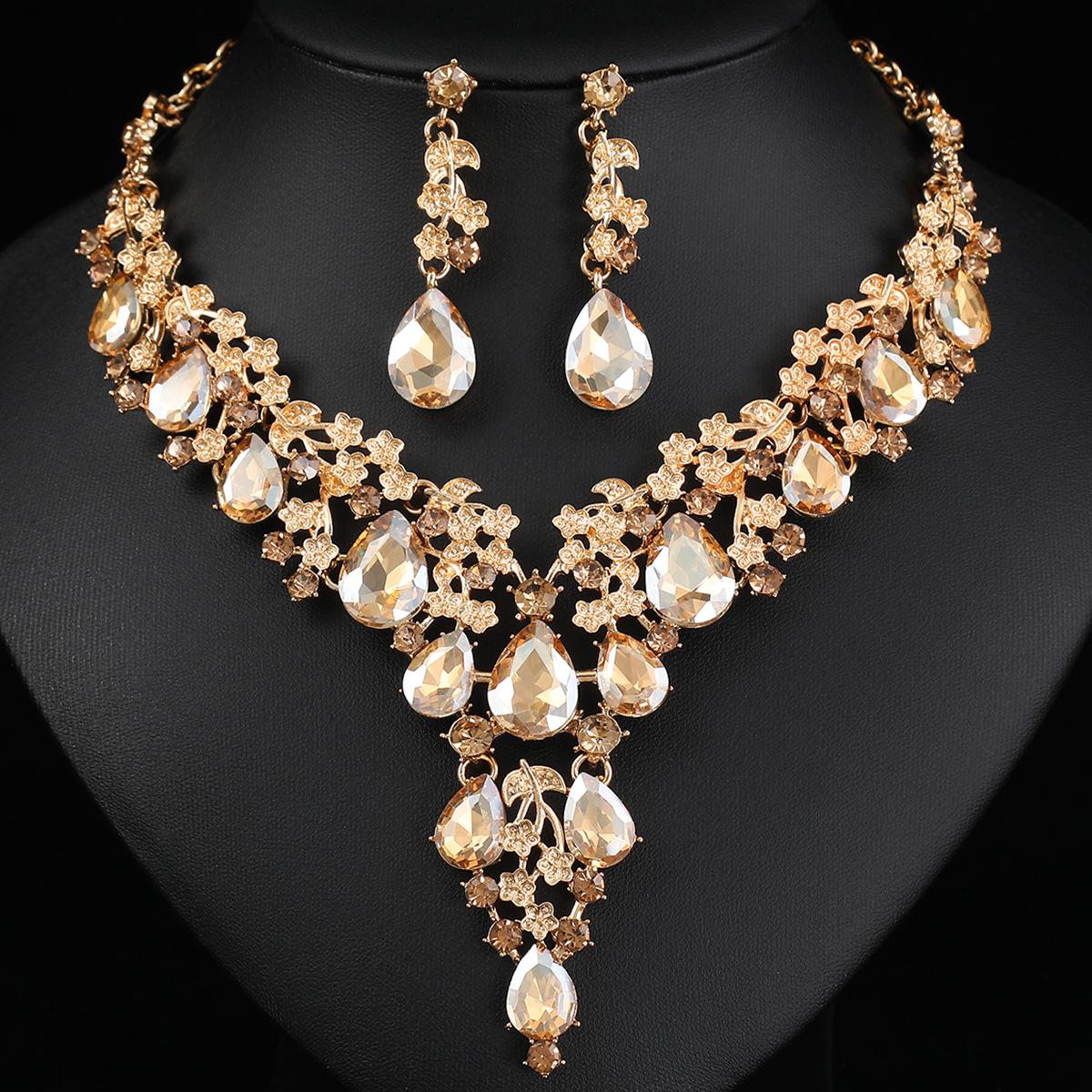 

Кристалл ожерелье серьги женские свадебный банкет вечеринка ювелирные изделия подарок