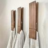 Rust-Proof Solid New Zealand Pine Wood Towel Rack - Wall-Mounted Scandinavian Style with Large Clothespins, Multi-Purpose Storage for Towels, Clothes