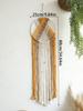 Handmade Macrame Wall Hanging with Fringe and Evil Eye Beads – Boho Chic Yarn Tapestry Home Bedroom Living Room or Nursery Decor
