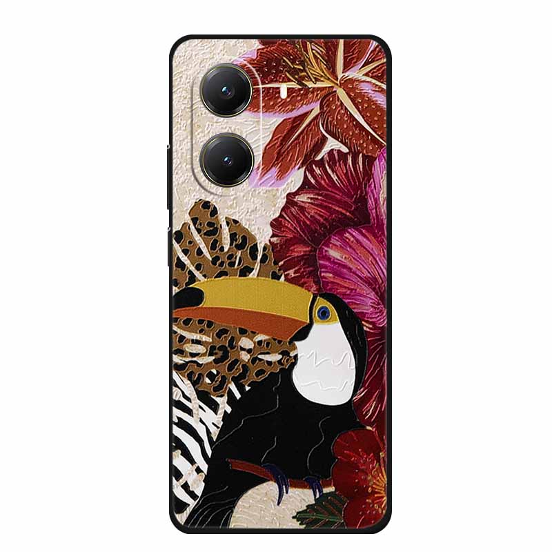 For Xiaomi POCO X7 Pro Case X7Pro 3D Relief Emboss Flowers Black Silicone Soft Back Cover Case For Redmi Turbo 4 Case Turbo4 Bag