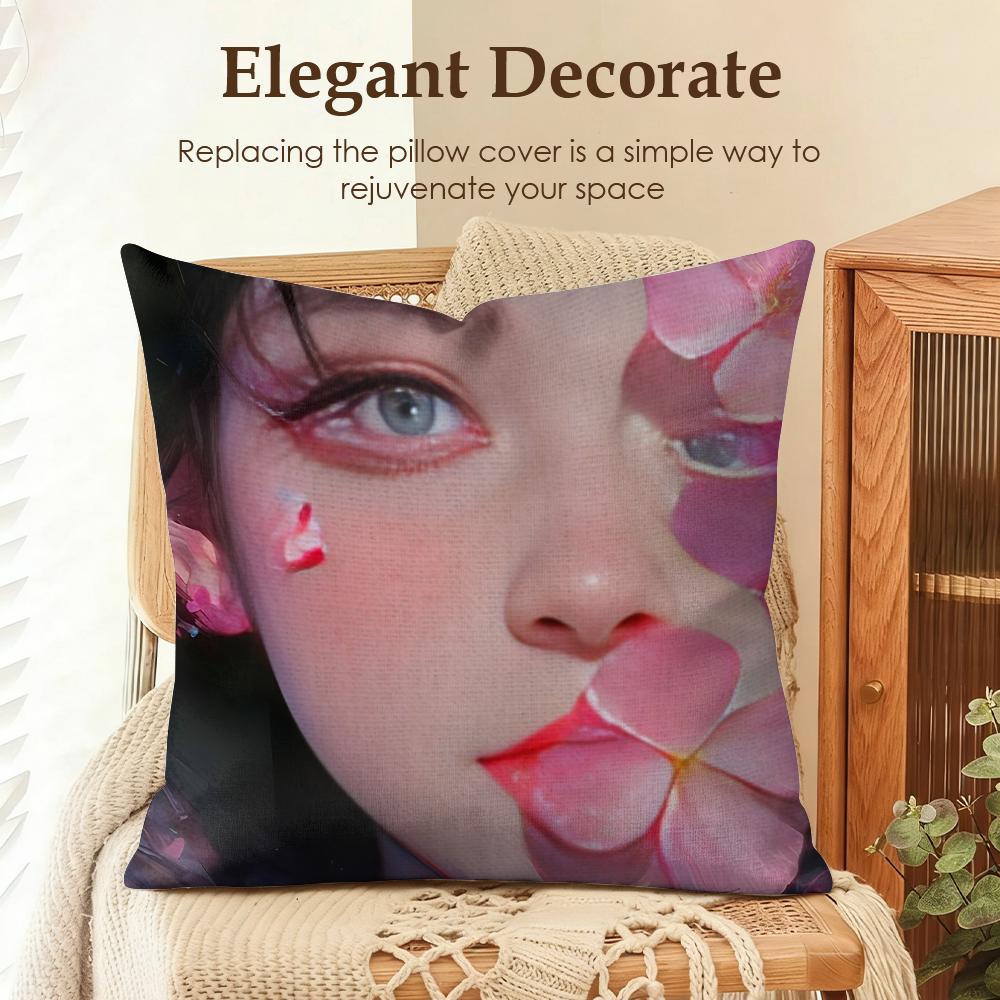 Handsome Fashion Pretty Cushion Cover Natural Linen Organic Fabric DoubleSided Printing Sofa Home Decor Gift Pillow Case